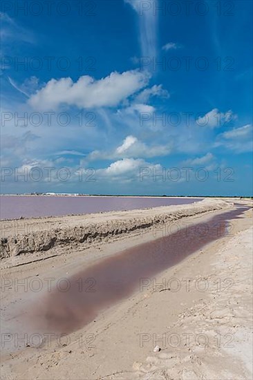 The colourful salinas of Las Coloradas, Yucatan