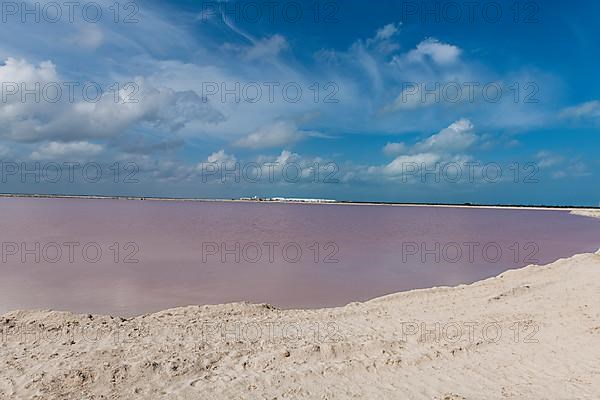 The colourful salinas of Las Coloradas, Yucatan