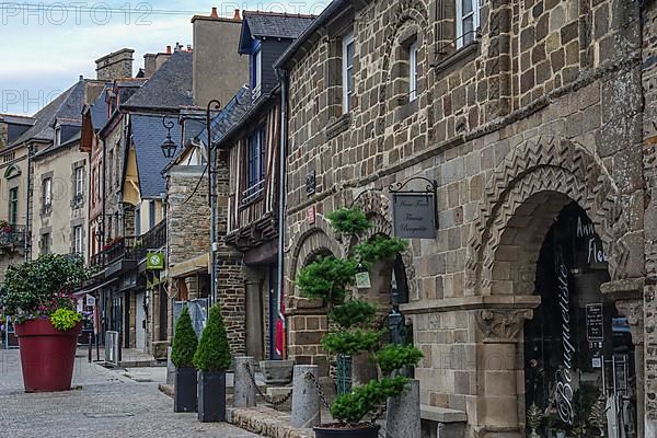 Stone houses and half-timbered houses in the old town of Dol-de-Bretagne, Ille-et-Vilaine department