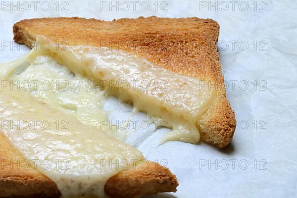 Melted processed cheese with toast, processed cheese