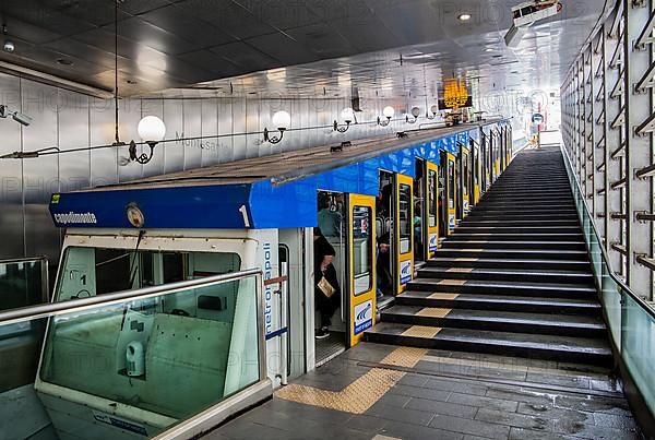 Funicolare cable car at Montesanto station, Naples