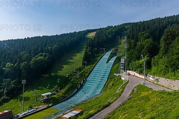 Ski jumping area, highest mountain peak Jested