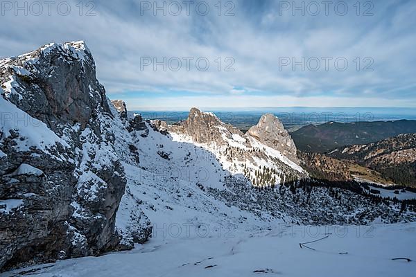 View of rocky peaks