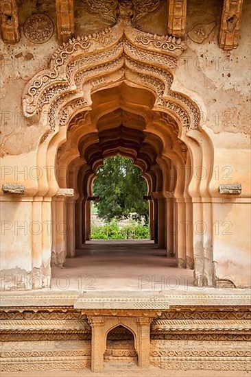 Lotus Mahal details. Royal Centre. Hampi