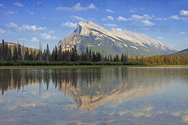 Mount Rundle reflected in the Vermilion Lakes