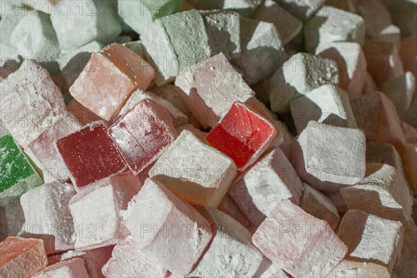 Load of traditional turkish delight lokum candy