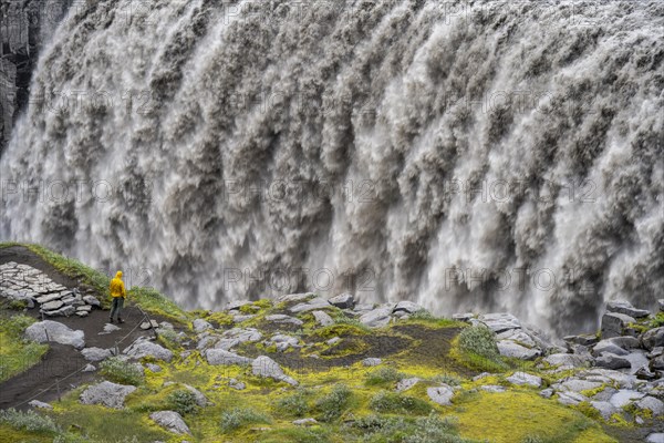 Tourist standing at a canyon