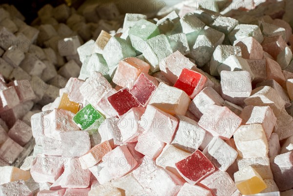 Load of traditional turkish delight lokum candy
