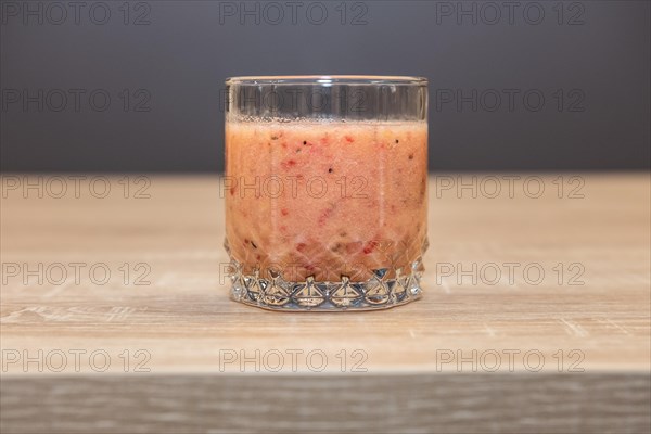 Glass of healthy cocktail with chia seeds