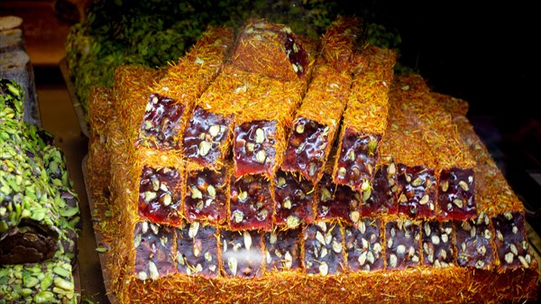 Load of traditional turkish delight lokum candy