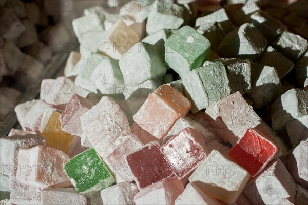 Load of traditional turkish delight lokum candy