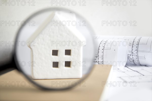 Toy house magnifying glass. Resolution and high quality beautiful photo