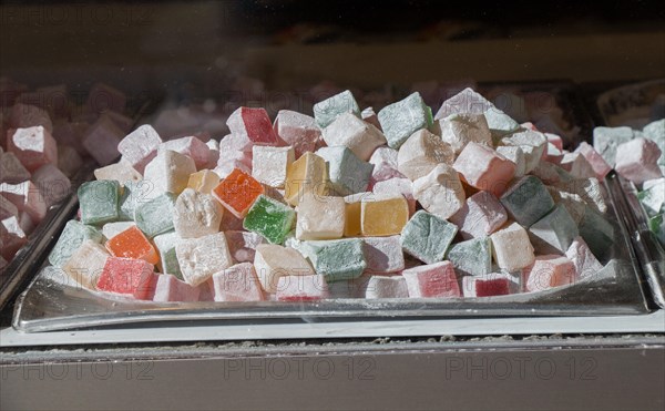 Load of traditional turkish delight rahat lokum