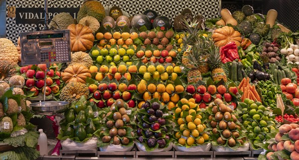 Market stall in the La Rambla market hall