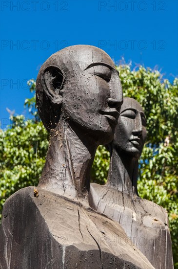 Local wooden art statues in the Ankarafantsika National Park