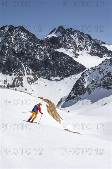 Ski tourers on the descent