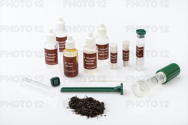 Soil Testing Kit with chemicals for testing potassium