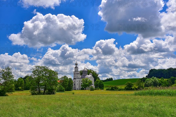 Baroque pilgrimage church Maria pear tree near Sielenbach in Bavaria