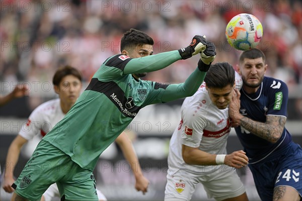Parade Fist save by goalkeeper Fabian Bredlow VfB Stuttgart