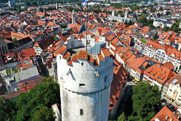 Aerial view of the flour sack in Ravensburg is a historical sight of the city of Ravensburg. Ravensburg