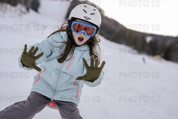 Girls skiing