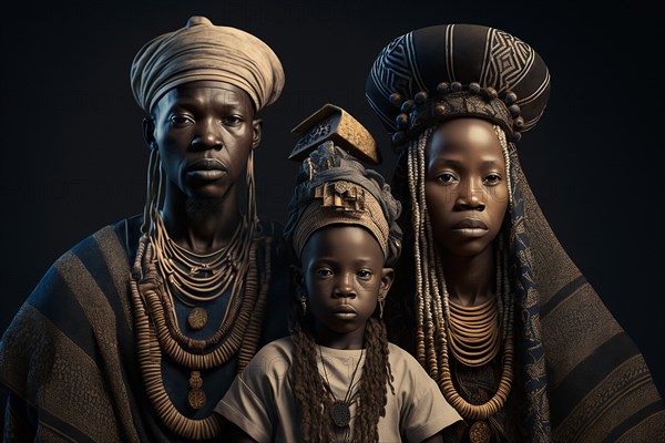 Family portrait from Dogon tribe