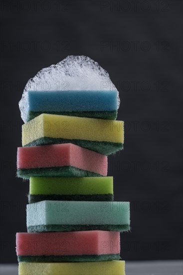 Lined up plaster sponges with foam