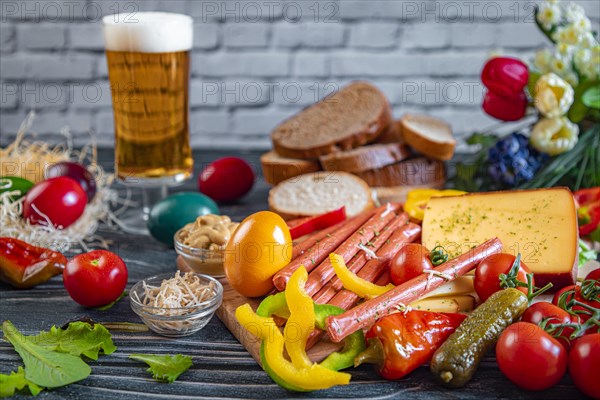 Vegetarian snack with beer