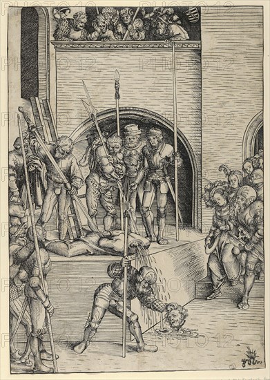 The Beheading of John the Baptist, painting by Lucas Cranach the Elder, 4 October 1472, 16 October 1553, one of the most important German painters, graphic artists and letterpress printers of the Renaissance, Historic, digitally restored reproduction of a historical original