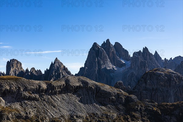 The peaks of the Cadini di Misurina, Dolomites, South Tyrol, Italy, Europe