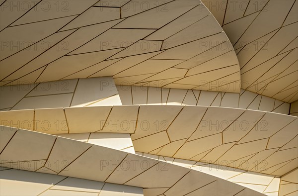 Architectural detail, National Museum of Qatar building, Doha