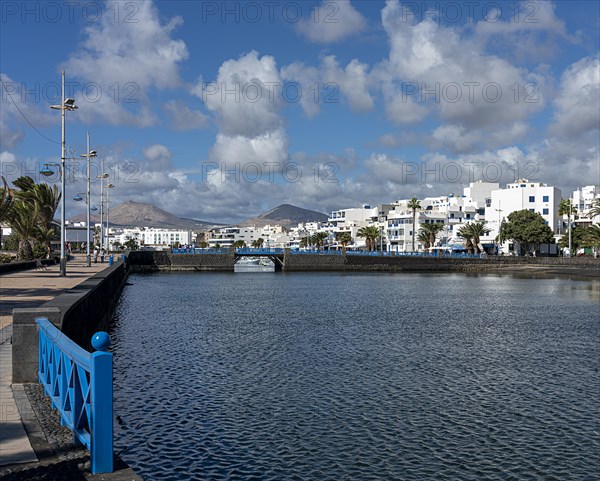 Charco de San Gines lagoon, fishing boats, Arrecife, Lanzarote, Canary Islands, Spain, Europe