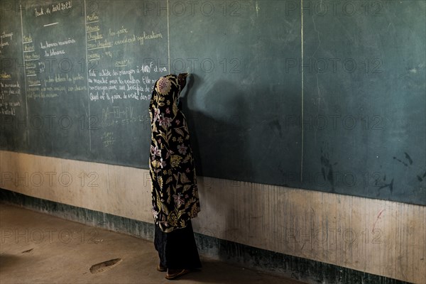 School class in a settlement for refugees