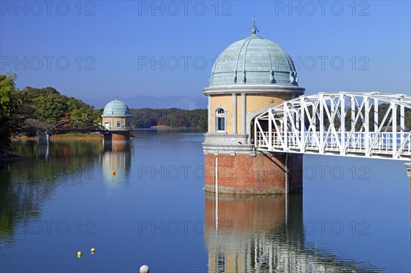 Lake Tama-ko Murayama reservoir Intake Tower Higashi-Yamato city Tokyo Japan Asia