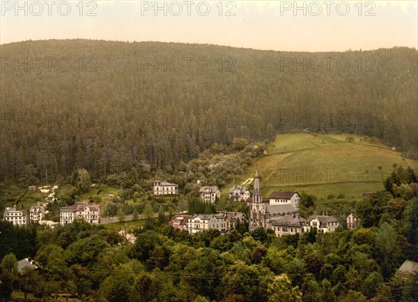 Church and place Wildbad im Black Forest