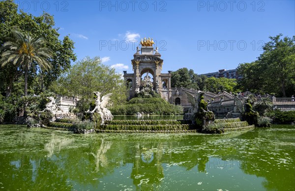 Fountain Font de la Cascada with waterfall