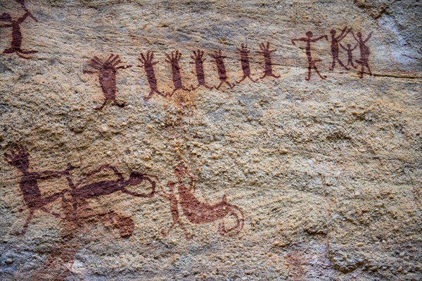 Rock art painting at Pedra Furada