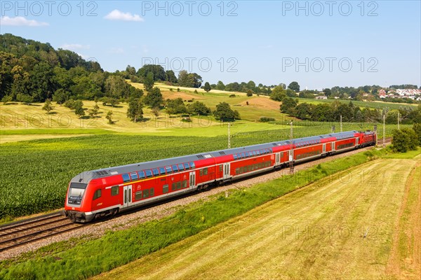 Regional train Regional train of the bwegt of DB Regio Deutsche Bahn on the Filstalbahn in Uhingen