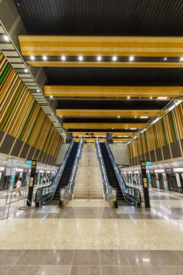 Metro Singapore underground at the Woodlands underground station on the Thomson East Coast Line in Singapore