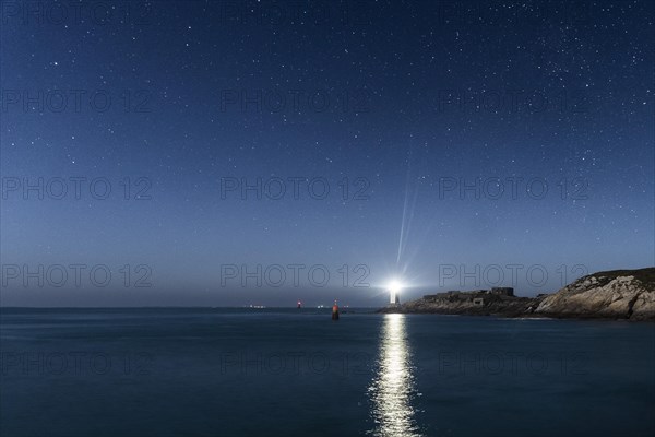 View of the lighthouse on the coast to the Celtic Sea in Le Conquet