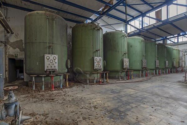 Water tanks in the water purification plant in a former paper factory