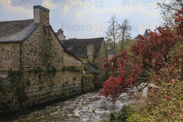 Artists' village of Pont-Aven in the Cornouaille at the beginning of the estuary of the river Aven into the Atlantic Ocean