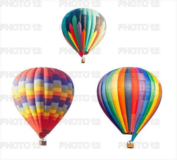 Set of hot air balloons isolated of a white background