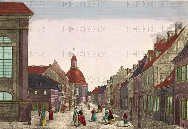 View of Mauerstrasse and the Holy Trinity Church in Berlin