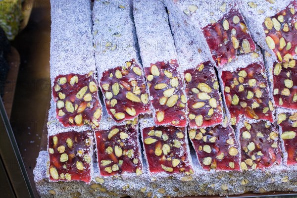 Load of traditional turkish delight lokum candy