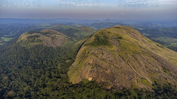 Aerial of the granite mountains in Central Guinea