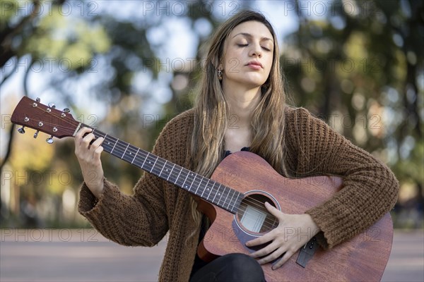 Dreamy and touched tender blonde woman