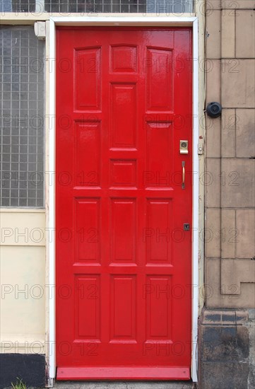 Red British door