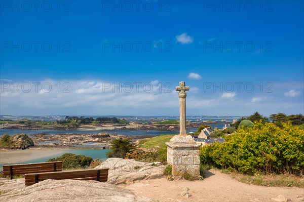 Old stone cross on the Ile de Brehat