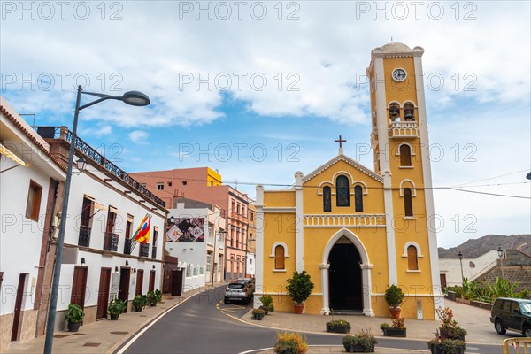 Iglesia de La Encarnacion next to the town hall in the village of Hermigua in the north of La Gomera